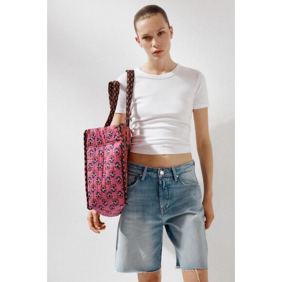 ZARA FLORAL PRINT PADDED BAG - Picture 2 of 6